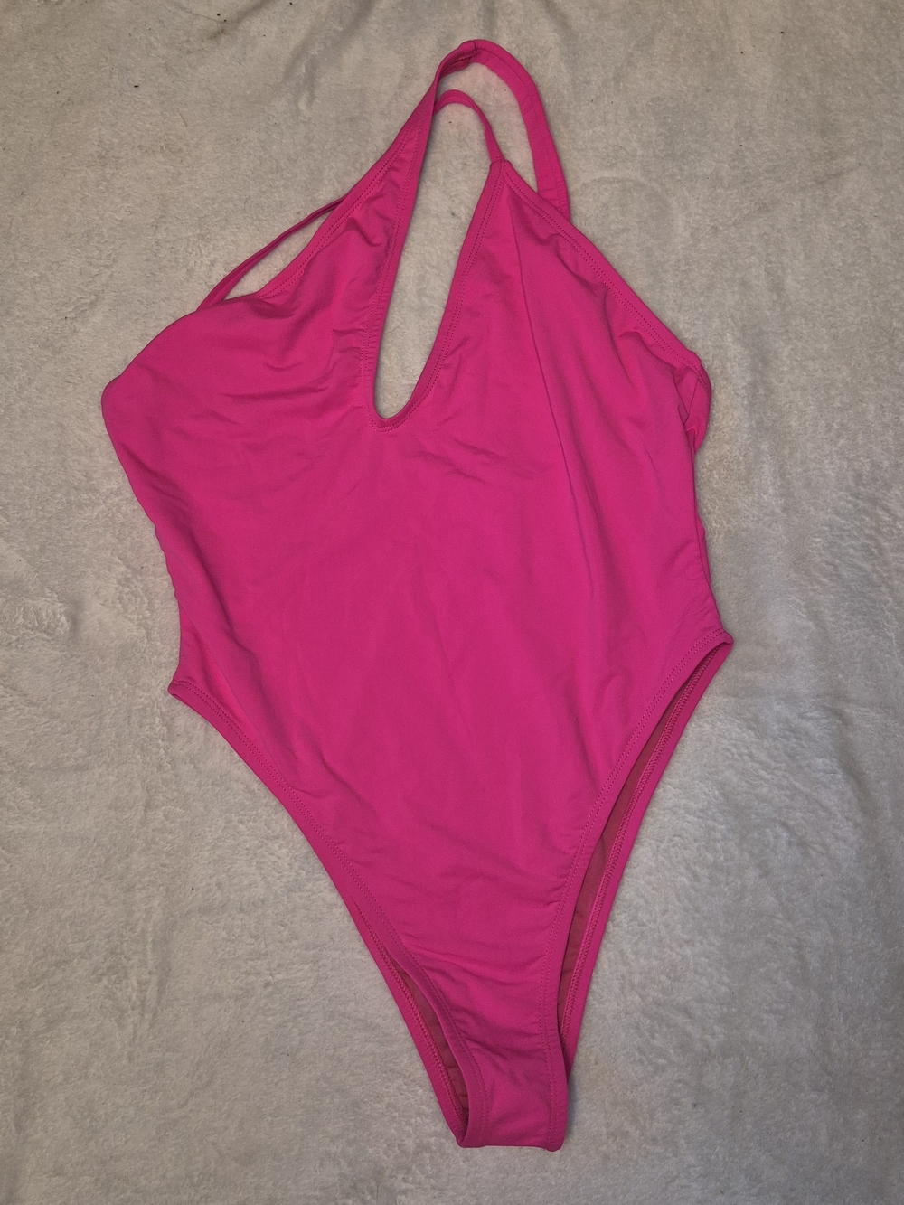 Hot Pink One-Piece Swimsuit - Sleek Halter Style